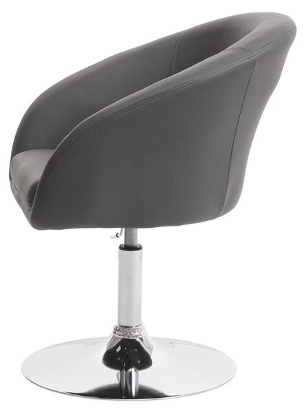 Sada 6 jídelních židlí HWC-F19, kuchyňská židle otočná židle lounge chair, otočná výškově nastavitelná Imitace kůže šedá