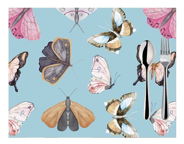 Sada 2 modrých prostírání Mike & Co. NEW YORK Butterflies, 33 x 45 cm