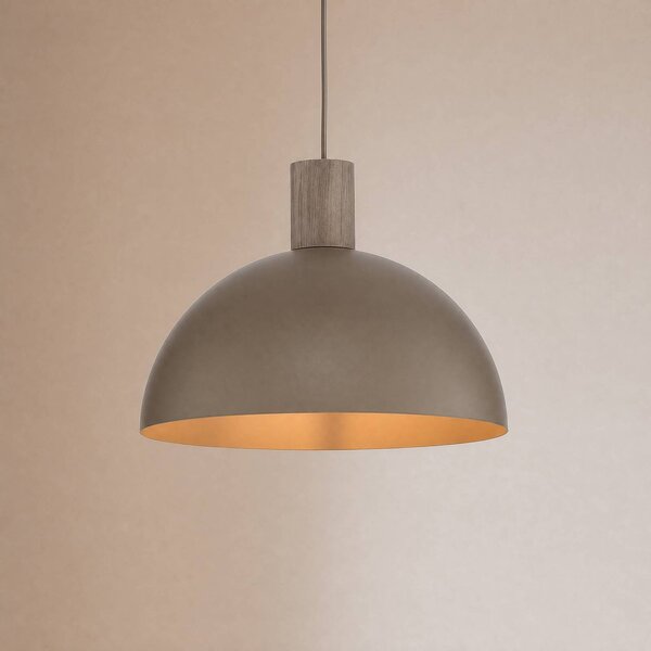 TK Lighting Závěsné světlo Oslo, písková barva, kov, Ø 34 cm, E27, stmívatelný, Krémová / jantar, Obývací pokoj / jídelna, kov, Moderní