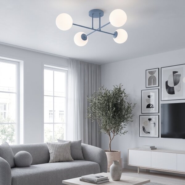 Přisazený lustr ROMA 4xE14/10W/230V modrá
