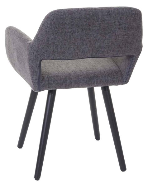 Sada 6 jídelních židlí HWC-A50 II, kuchyňská židle, retro design 50. let textil, šedá, tmavé nohy