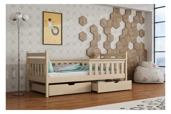 Postel pro děti se zábranou ENNY - 80x180, borovice