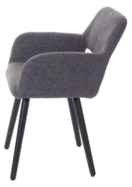 Sada 6 jídelních židlí HWC-A50 II, kuchyňská židle, retro design 50. let textil, šedá, tmavé nohy