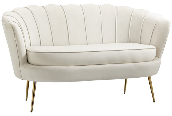 HOMCOM Dvoumístná pohovka se zádový opěrkou a silným polstrováním Moderní loveseat s vzhledem sametu pro obývací pokoj a ložnici, 130 x 77 x 77 cm, kr