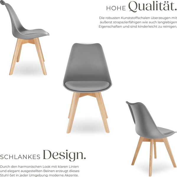 Tectake® Set jídelní židle Frederikke Scandi-Design 49 x 53 x 82 cm
