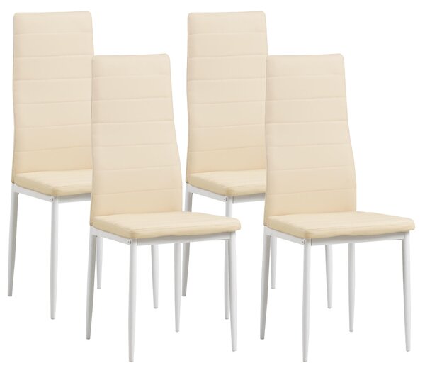 Albatros Židle do jídelny MILANO 4ks, béžová - Čalouněná židle s koženkovým potahem, moderní stylový design k jídelnímu stolu - židle do kuchyně nebo jídelny s vysokou nosností až 110 kg