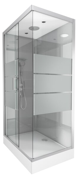 Kompletní sprchový kout MARWELL Kompletní sprchový kout Grey River 2 Obdélník 80 x 110 x 215 cm - Kompletní sada včetně sprchové vaničky a baterie - Rohový sprchový kout s čelním vstupem - Sprchový kout s vysoce kvalitními hliníkovými profily