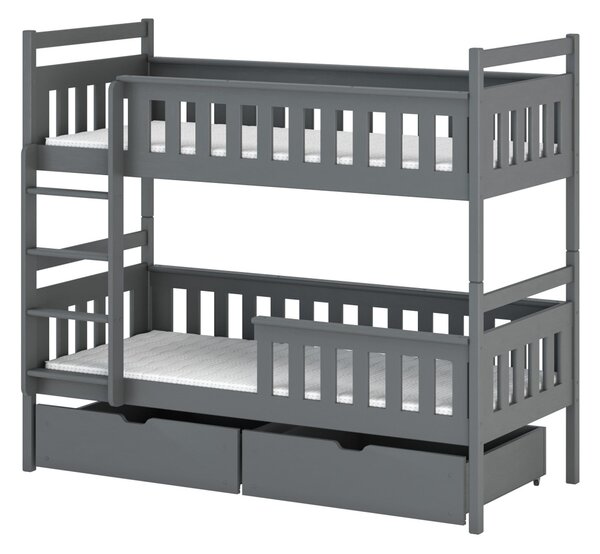 Dětská postel se šuplíky ANDREA - 80x160, grafit