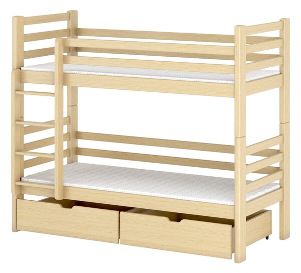 Patrová postel do dětského pokoje KAJA - 90x190, borovice