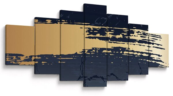 Obraz - Modrá a zlatá abstrakce N⁰2 (210x100 cm)