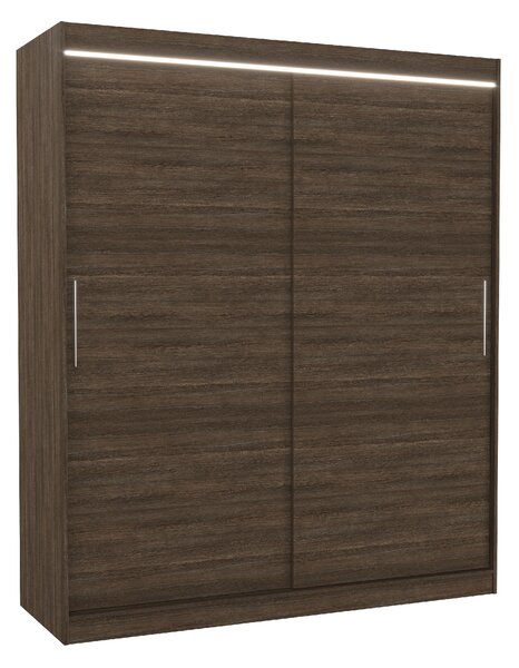 ADRK Šatní skříň posuvná s LED osvětlením LINCOLN CH 180 L, choco