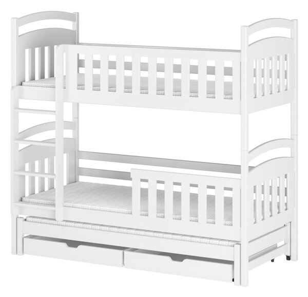 Patrová postel se šuplíky NEFELI - 80x160, bílá