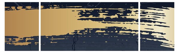 Obraz - Modrá a zlatá abstrakce N⁰2 (170x50 cm)