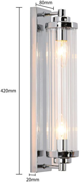 Light Prestige Lorenzo nástěnné svítidlo 2x40 W chrom-průhledná LP-2960/1WCH