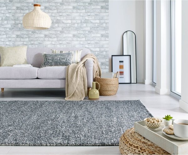 Tmavě šedý ručně tkaný koberec s příměsí vlny 120x170 cm Minerals – Flair Rugs