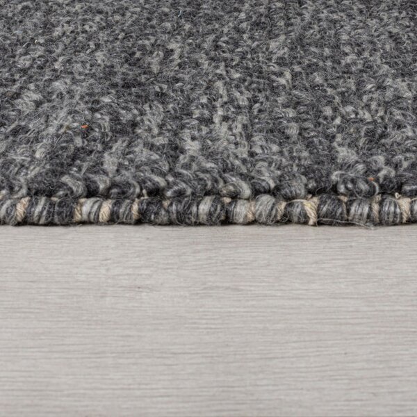 Tmavě šedý ručně tkaný koberec s příměsí vlny 120x170 cm Minerals – Flair Rugs