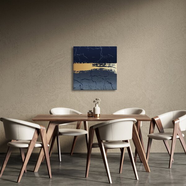 Obraz - Modrá a zlatá abstrakce N⁰2 (30x30 cm)