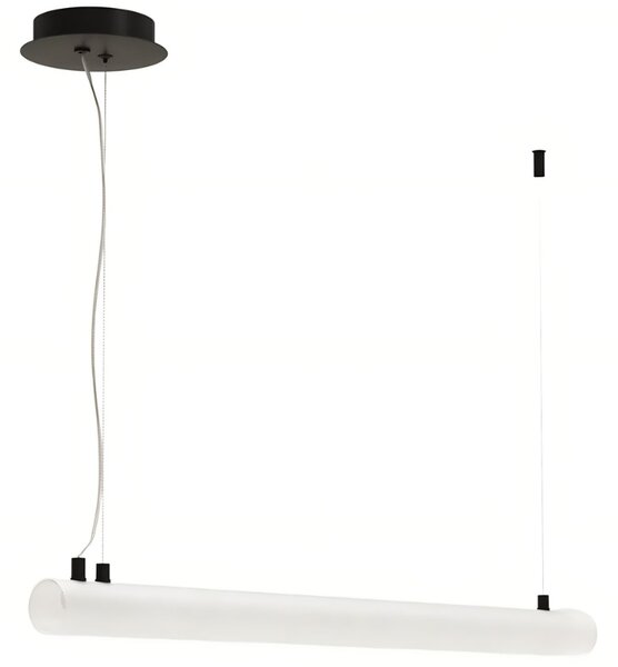 Matně bílé skleněné závěsné světlo Kave Home Vauxall 80 cm