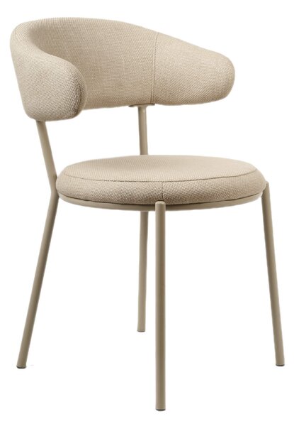 Rebecca Mobili židle Alamanda 80,5x47,5x57,5 Polyesterová tkanina Steel Beige Moderní SET 2 kusů