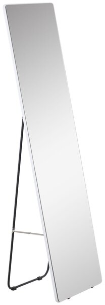HOMCOM Zrcadlo v Celé Délce, 160 x 45 cm Podlahové Zrcadlo s Kovovým Rámem, Velké Stojací Zrcadlo do Obývacího Pokoje, Ložnice, Šatny, Chodby, Stříbrn