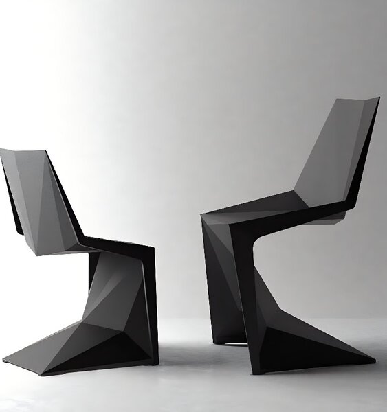 VONDOM Černá plastová dětská jídelní židle VOXEL MINI
