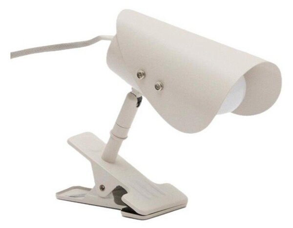 Světle šedá kovová stolní lampa s klipem (výška 16 cm) Jula – Kave Home