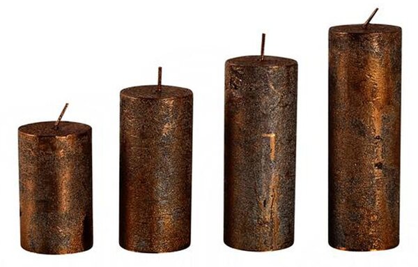 Rustikální adventní svíčka ø4cm PROVENCE 4ks měděná