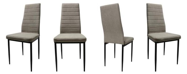 Sada 6 jídelních židlí, béžová barva - DankorDesign, model Curio, čalouněné židle - Moderní kuchyňské a obývací židle