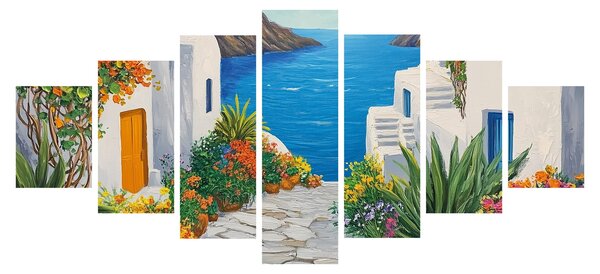 Obraz - Řecká ulička (210x100 cm)