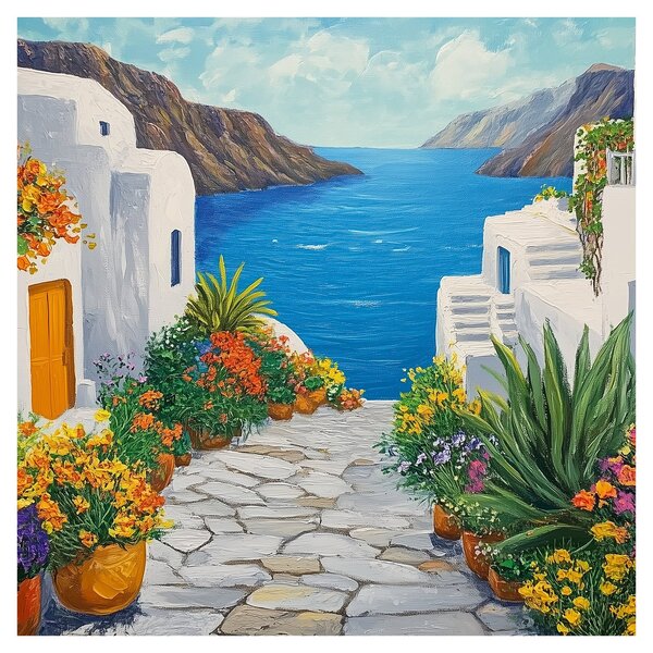 Obraz - Řecká ulička (30x30 cm)