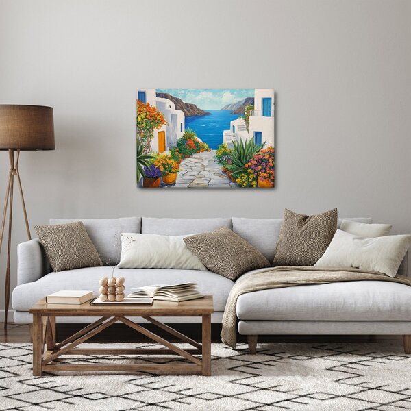 Obraz - Řecká ulička (70x50 cm)