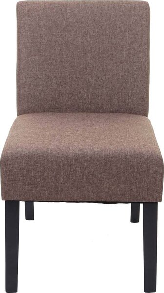 Sada 2 jídelních židlí HWC-F61, židle lounge chair, látka/textil hnědá