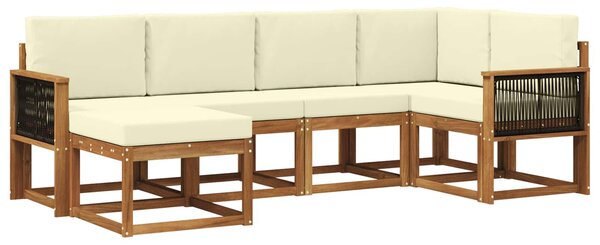 Venkovní pohovková souprava 6 ks Přirozená a Krémová 3385351