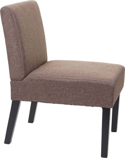 Sada 2 jídelních židlí HWC-F61, židle lounge chair, látka/textil hnědá