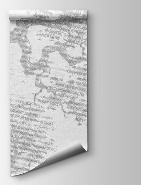 Fototapeta Kresba stromu a kamenů, Přírodní fototapety, Populární fototapety - Tapeko.co.cz