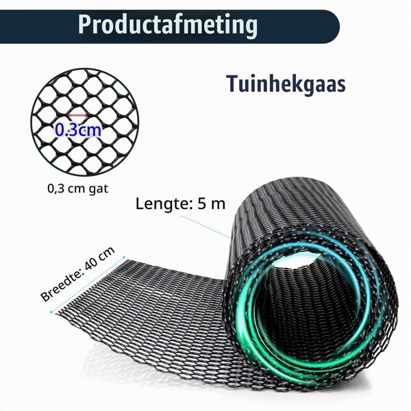 Drátěné oplocení pro drůbež - Plast - Šestihranné oka 3 mm - 40 cm x 9 m - Černá