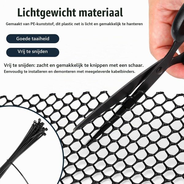 Drátěné oplocení pro drůbež - Plast - Šestihranné oka 3 mm - 40 cm x 9 m - Černá