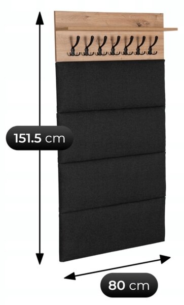 Věšákový panel Pratt (dub artisan + grafit). Akce -20%