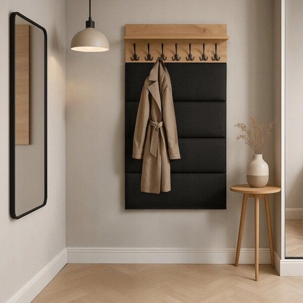 Věšákový panel Pratt (dub artisan + grafit). Akce -20%