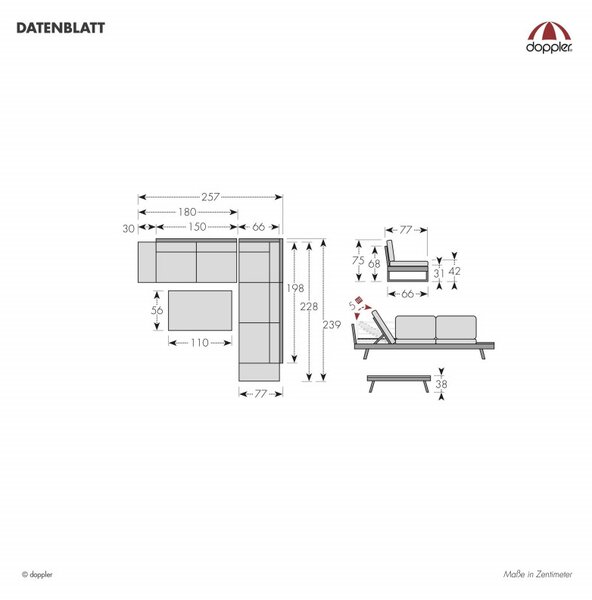Doppler LIVORNO LOUNGE set - rohová zahradní souprava