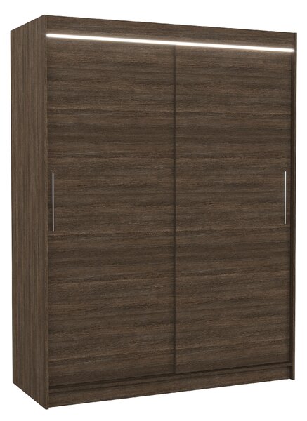 ADRK Šatní skříň posuvná s LED osvětlením DENVER CH 150 L, choco