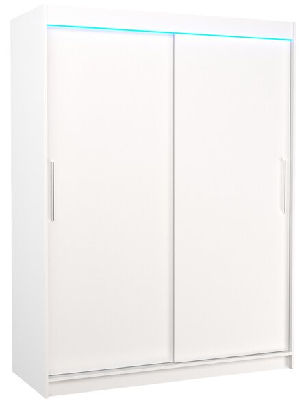 ADRK Šatní skříň posuvná s LED osvětlením DENVER W 150 L, bílá