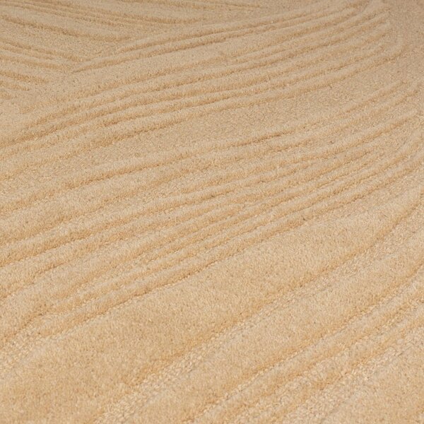 Světle hnědý vlněný koberec Flair Rugs Lino Leaf, 160 x 230 cm