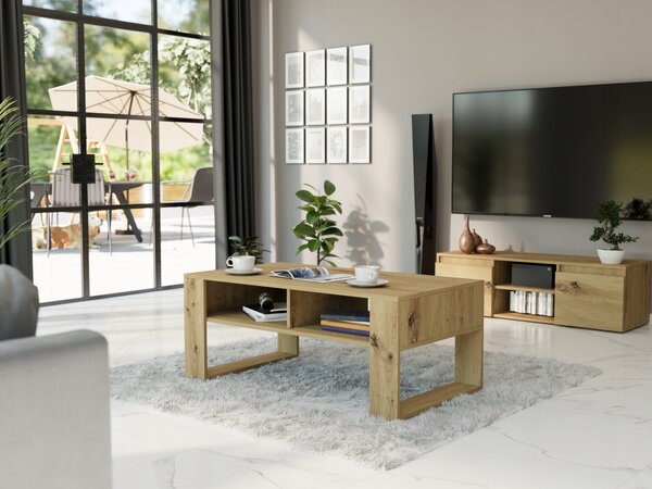 Konferenční stolek Framire obdélníkový 90 x 58 x 55 cm dub artisan