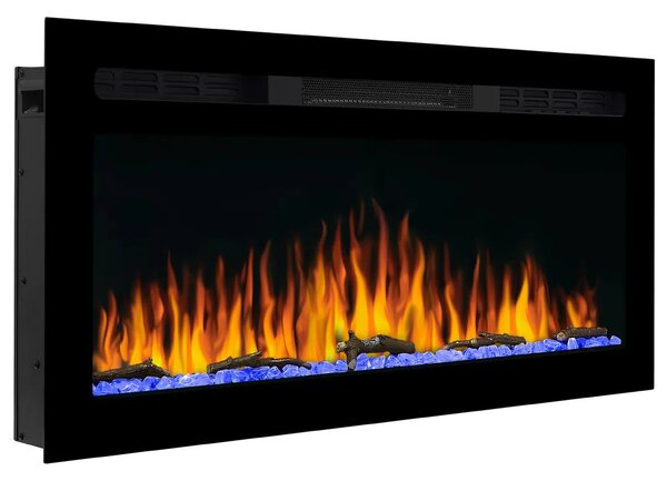 ArtiFlame AF37WR Elektrický vestavný krb s ohřevem 1800 W, realistický efekt plamene, LED osvětlení, dálkové ovládání, časovač, černý