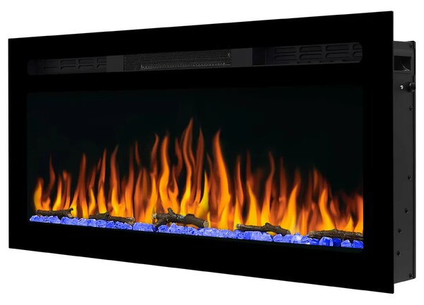 ArtiFlame AF37WR Elektrický vestavný krb s ohřevem 1800 W, realistický efekt plamene, LED osvětlení, dálkové ovládání, časovač, černý
