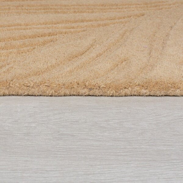 Světle hnědý vlněný koberec Flair Rugs Lino Leaf, 160 x 230 cm