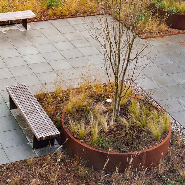 Cortenový vyvýšený záhon kulatý Ø 800 × 400 mm