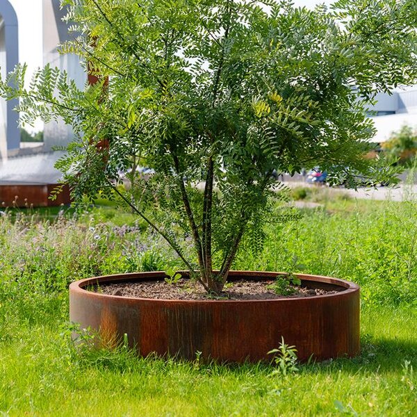 Cortenový vyvýšený záhon kulatý Ø 800 × 400 mm