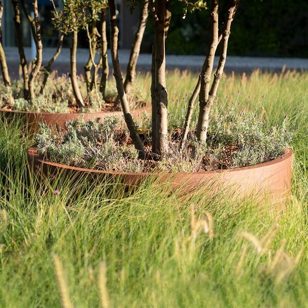 Cortenový vyvýšený záhon kulatý Ø 800 × 400 mm